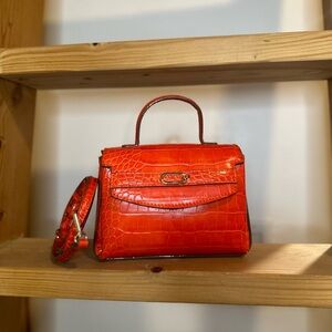 Bright orange crossbody handbag